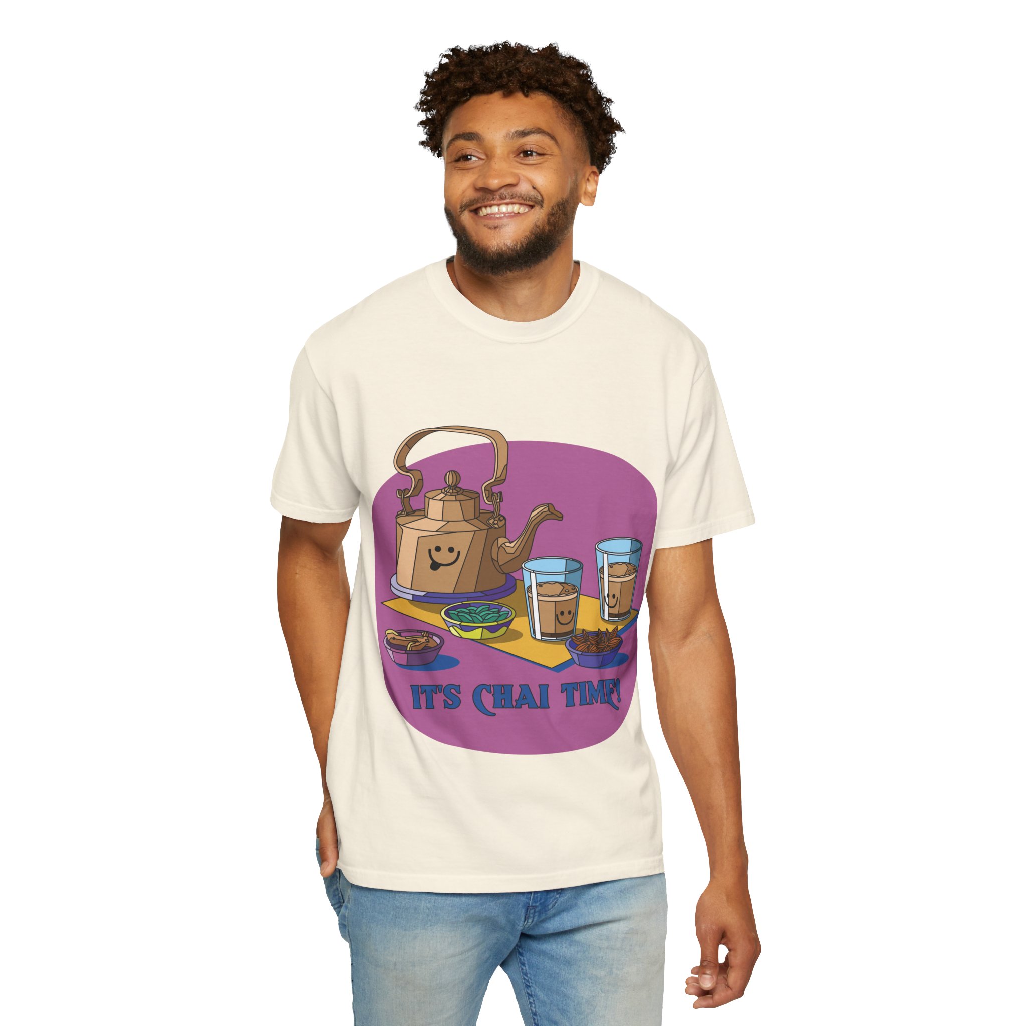 Chai Time Unisex Garment-Dyed T-Shirt - Fun & Cozy Tee for Tea Chai Lovers - Image 15