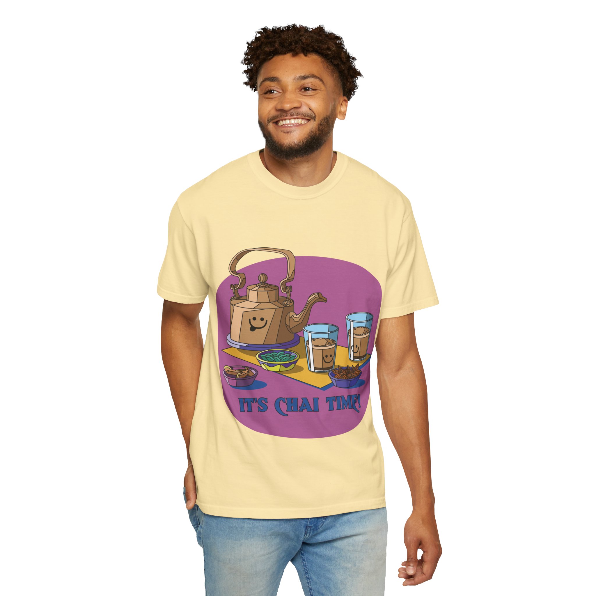 Chai Time Unisex Garment-Dyed T-Shirt - Fun & Cozy Tee for Tea Chai Lovers - Image 23