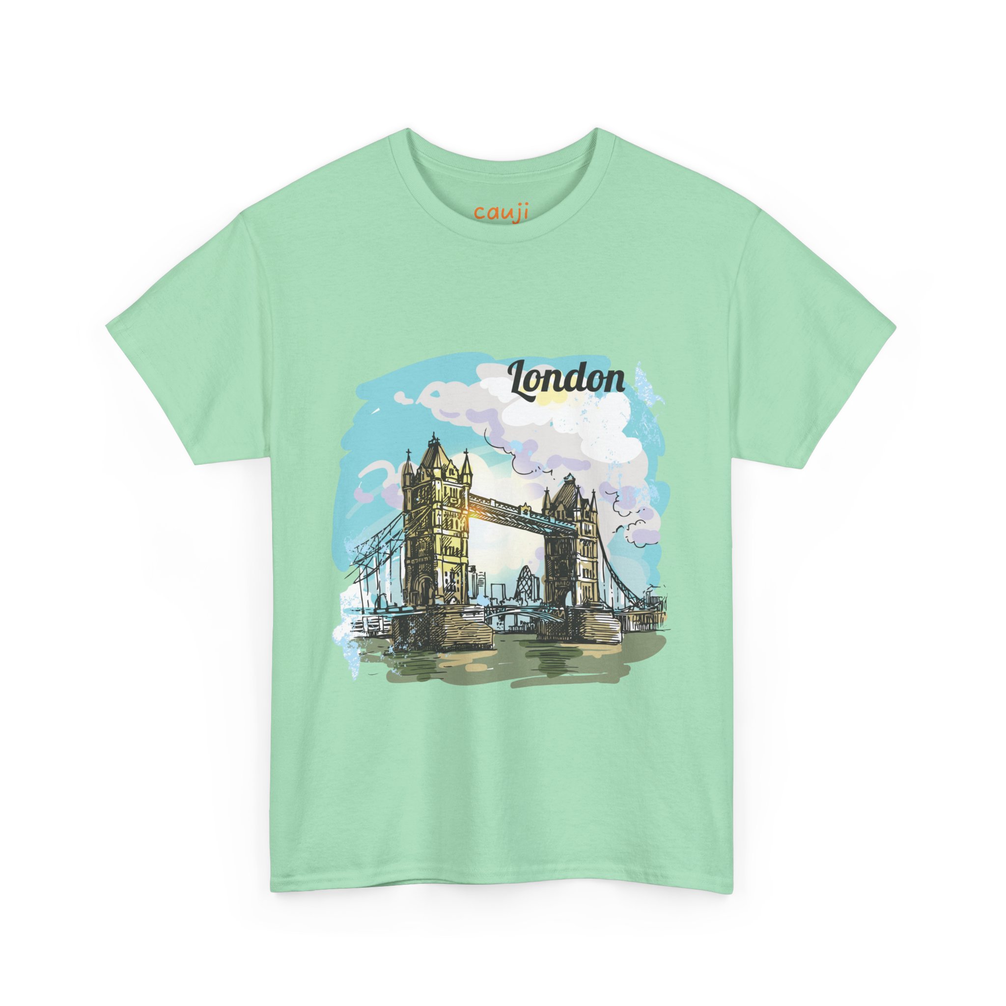 London Bridge Illustration Unisex Cotton T-Shirt - Image 65